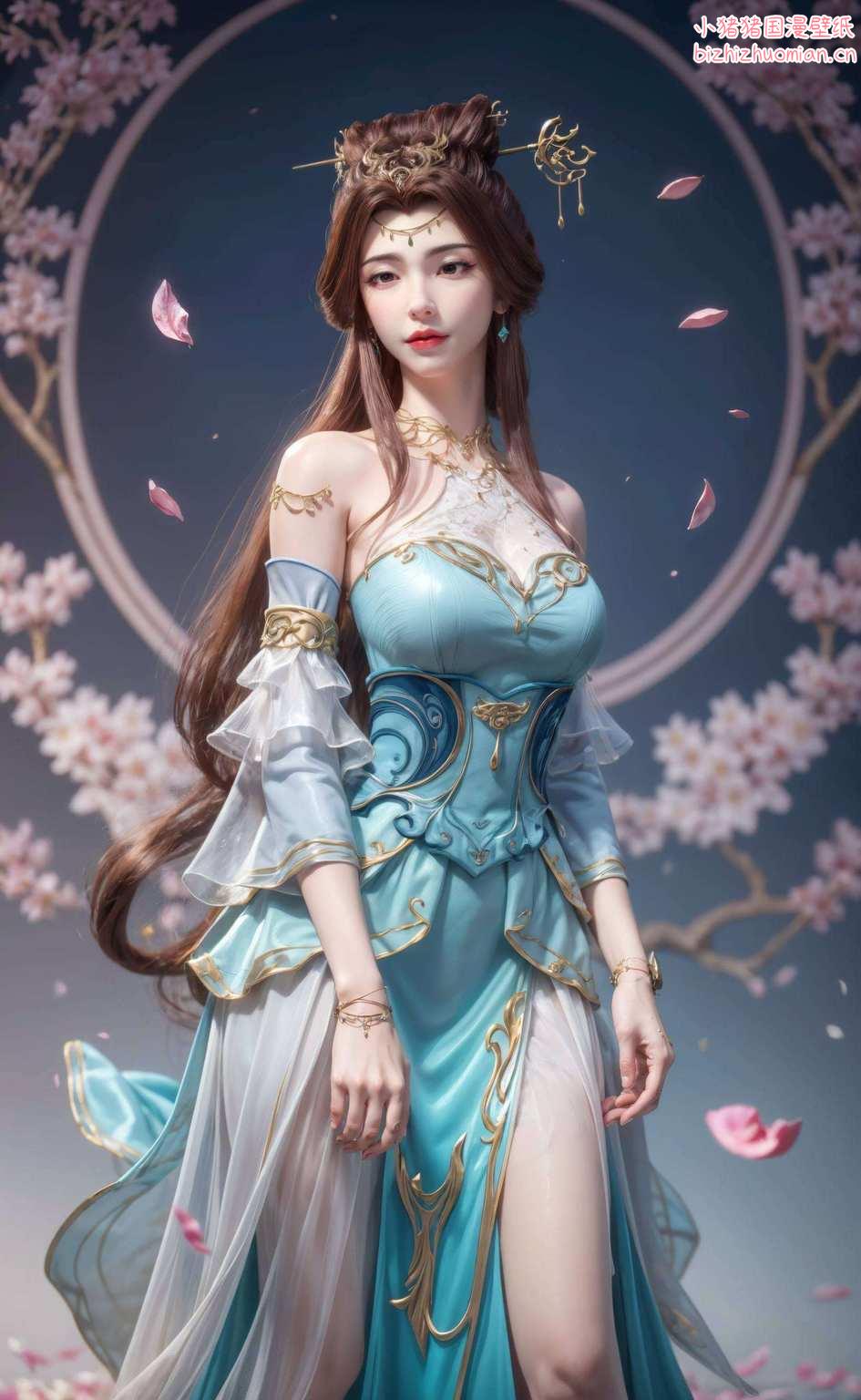 玄幻故事中的璀璨星辰粉色壁纸映衬着她那令人心动的身影