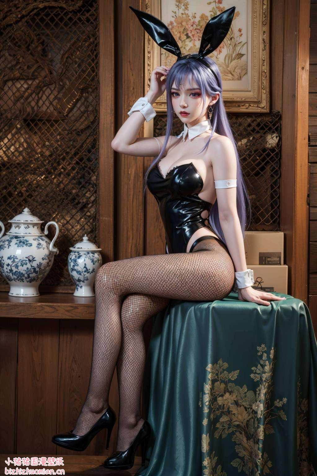 动漫女神凝视间天穹壁纸映粉霞