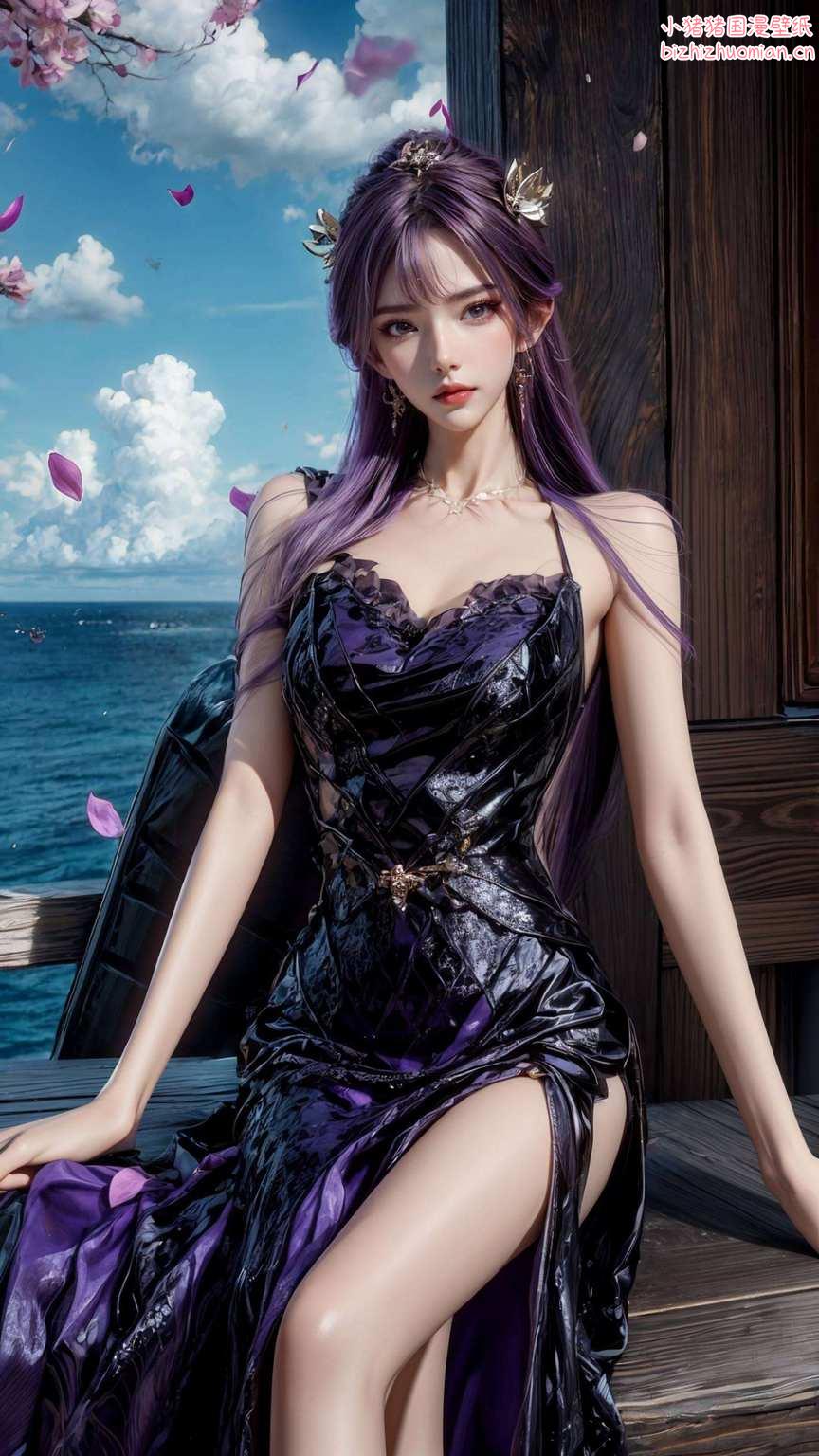 女神风华现粉色壁纸间