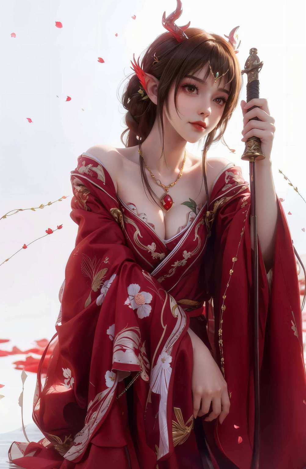 云落壁纸映粉霞动漫女神韵无穷