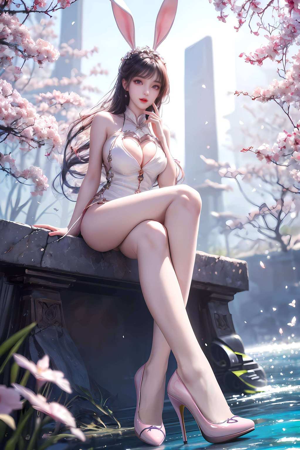 映粉墙之上美女齐聚