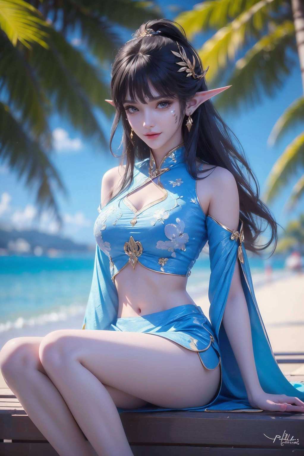 粉色壁纸映衬出她的娇媚与神秘天妖凰族的骄傲
