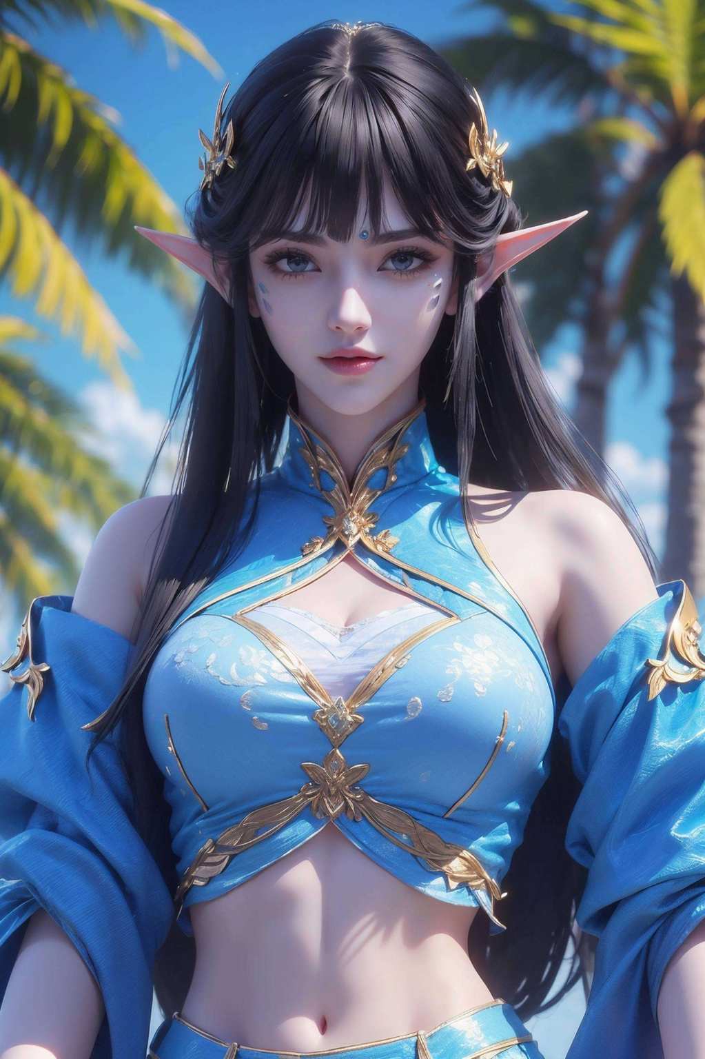 面纱轻掩动漫女神