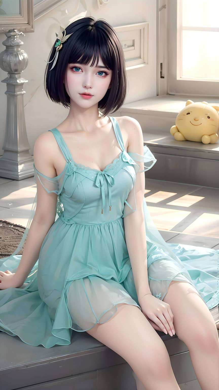 婉若游龙宛若仙子轻抚琴弦