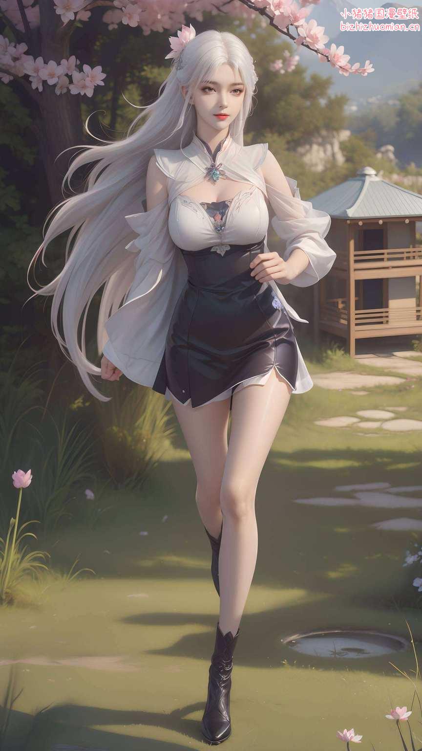 其实她心里住着个调皮捣蛋的小恶魔让你的电脑壁纸也变得粉嫩可爱起来！