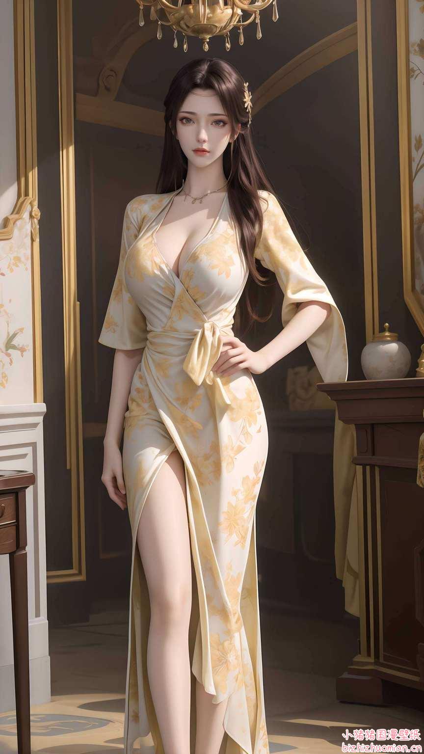 将她那宛如壁画中的美丽仿佛置身于那充满玄幻色彩的国漫世界