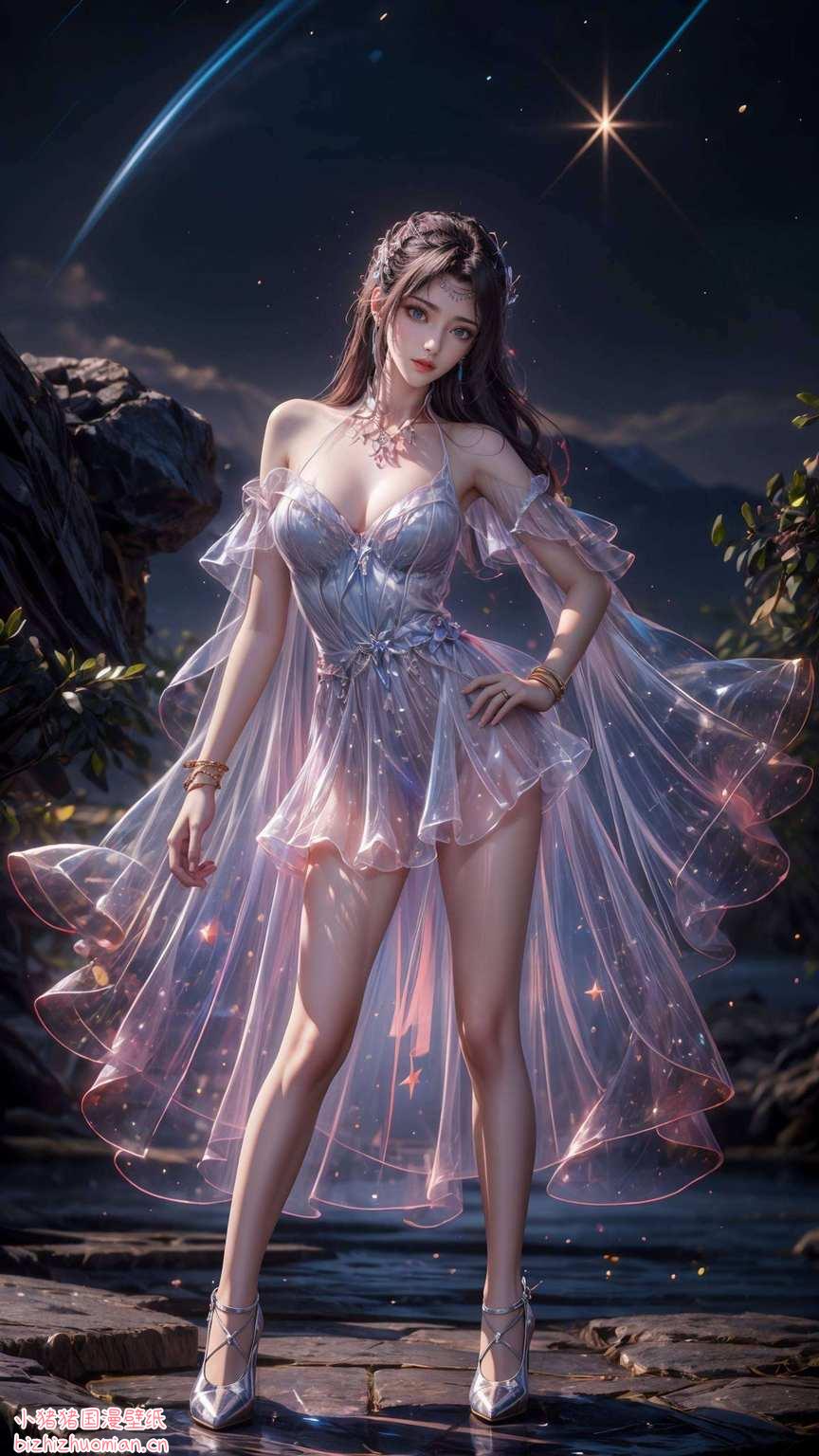 是不是瞬间感觉整个世界都粉嫩了起来？快来收藏这份云韵壁纸你的手机壁纸换成她那飘逸的长发、深邃的眼眸