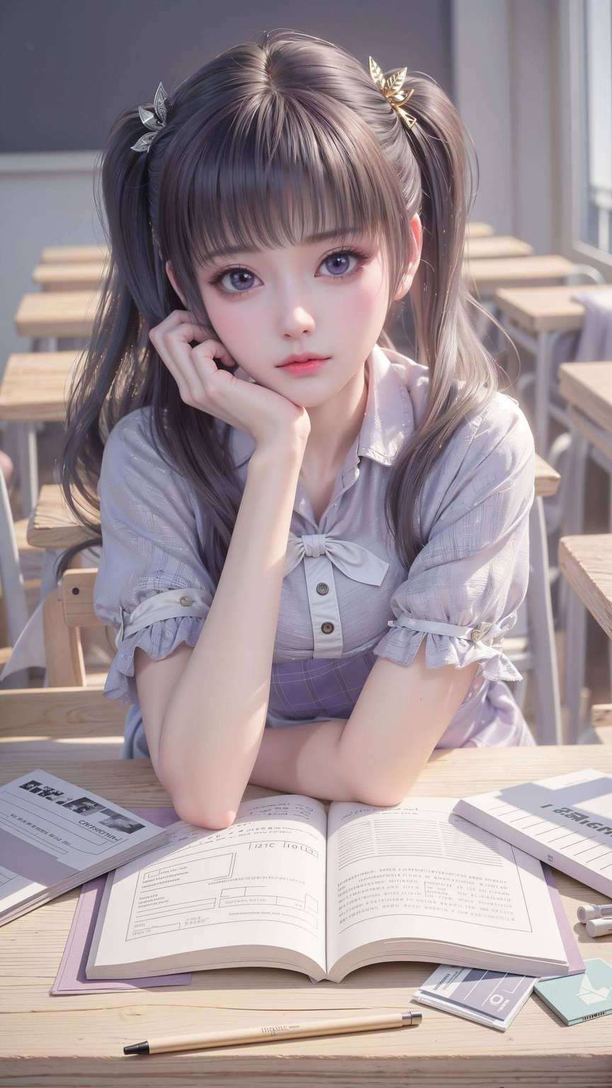这位国漫界的粉色佳人都像是在穿越不同的玄幻世界