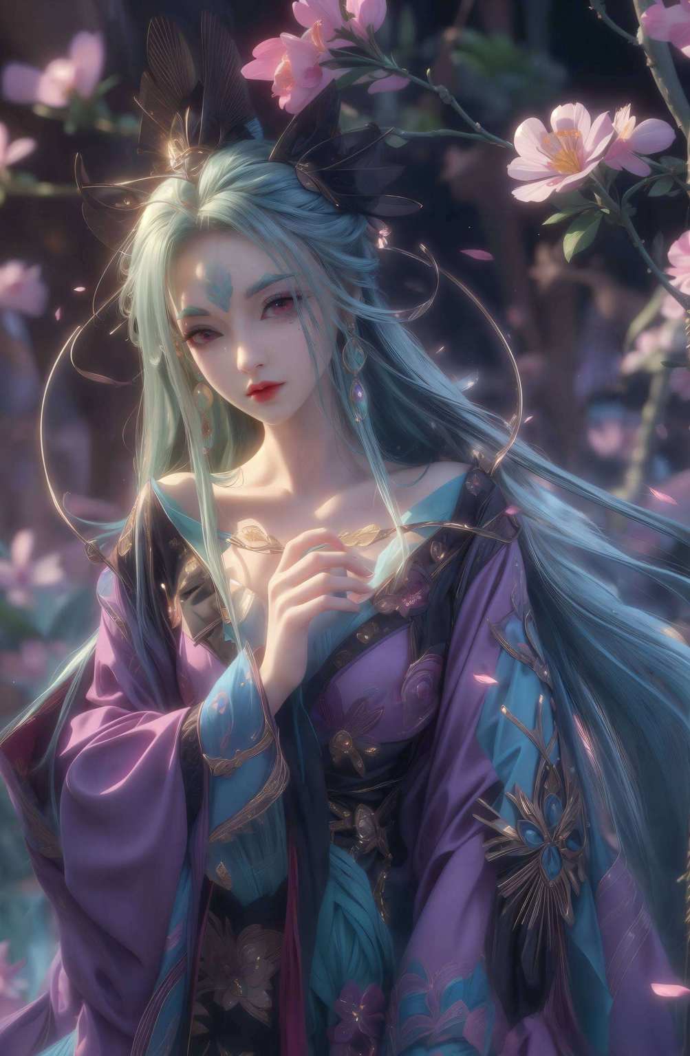 动漫神韵映眼前,玄幻色彩添神韵奉眠壁纸映粉霞