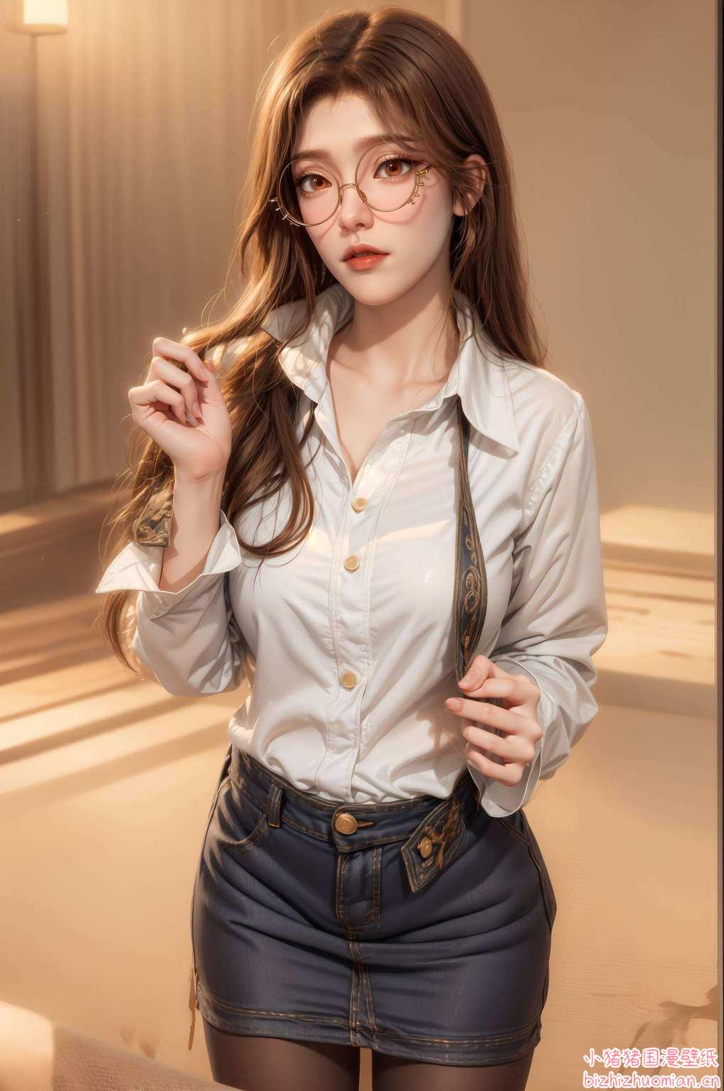 动漫壁纸中粉墙之上