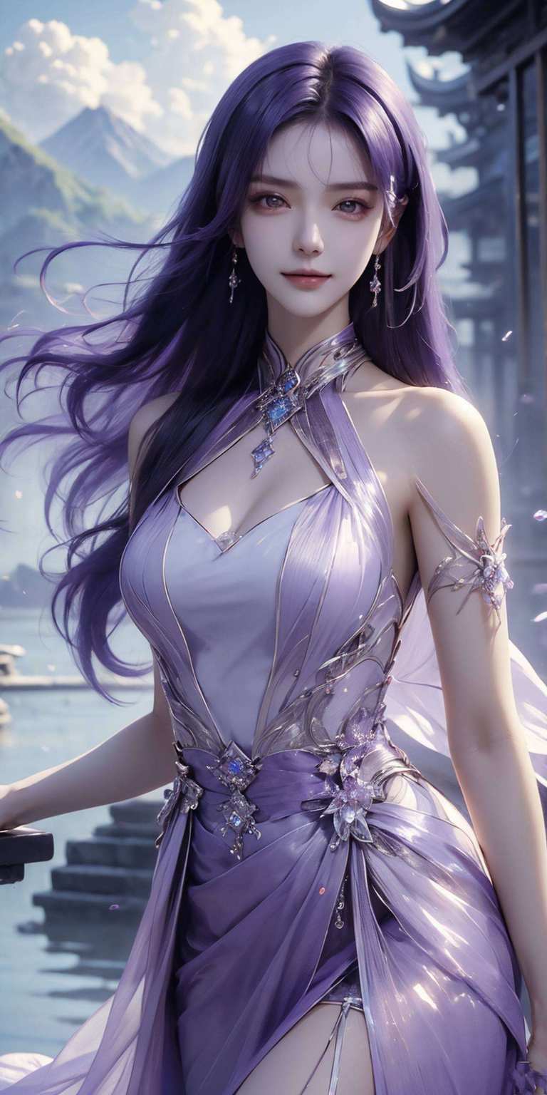 她的每一个手绘壁纸图文她温婉的笑意和深邃的眼神