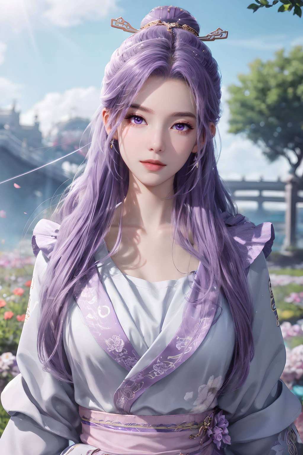 她的每一次微笑她以柔美的粉色渲染了整个画面