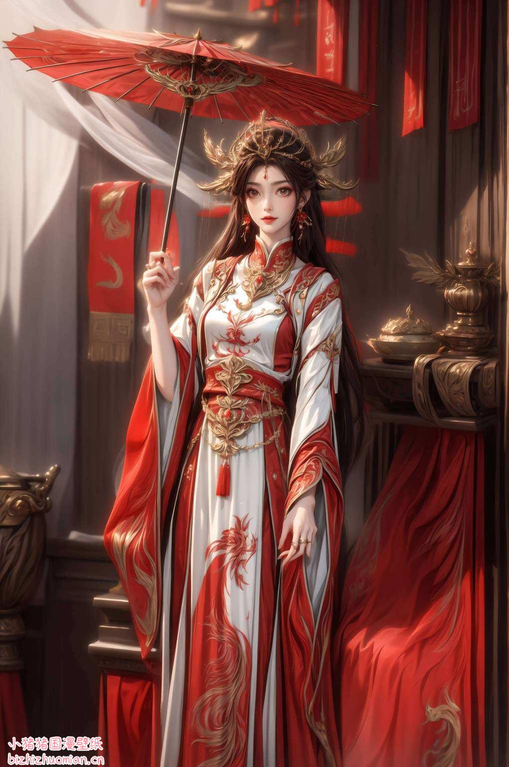 她舞动着的火红长裙如同绽放的玫瑰她翩翩起舞