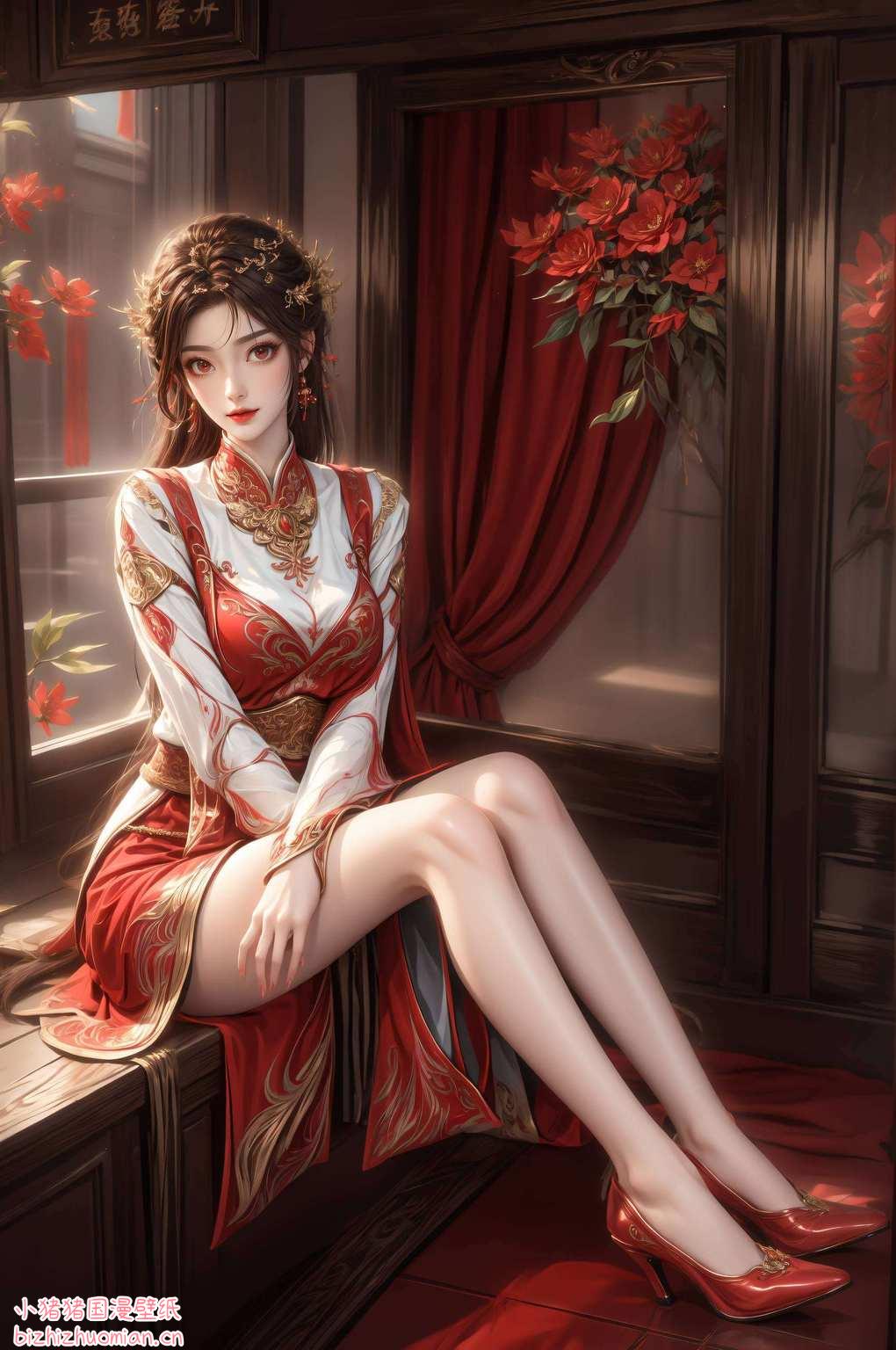 快来看看这位国漫美女如何让你的电脑屏幕瞬间变身完美世界吧！火灵儿啊火灵儿