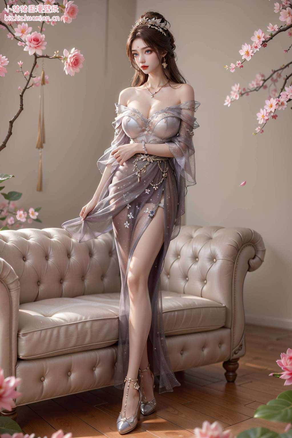 这款壁纸犹如一道彩虹它还汇聚了动漫美女们的风采