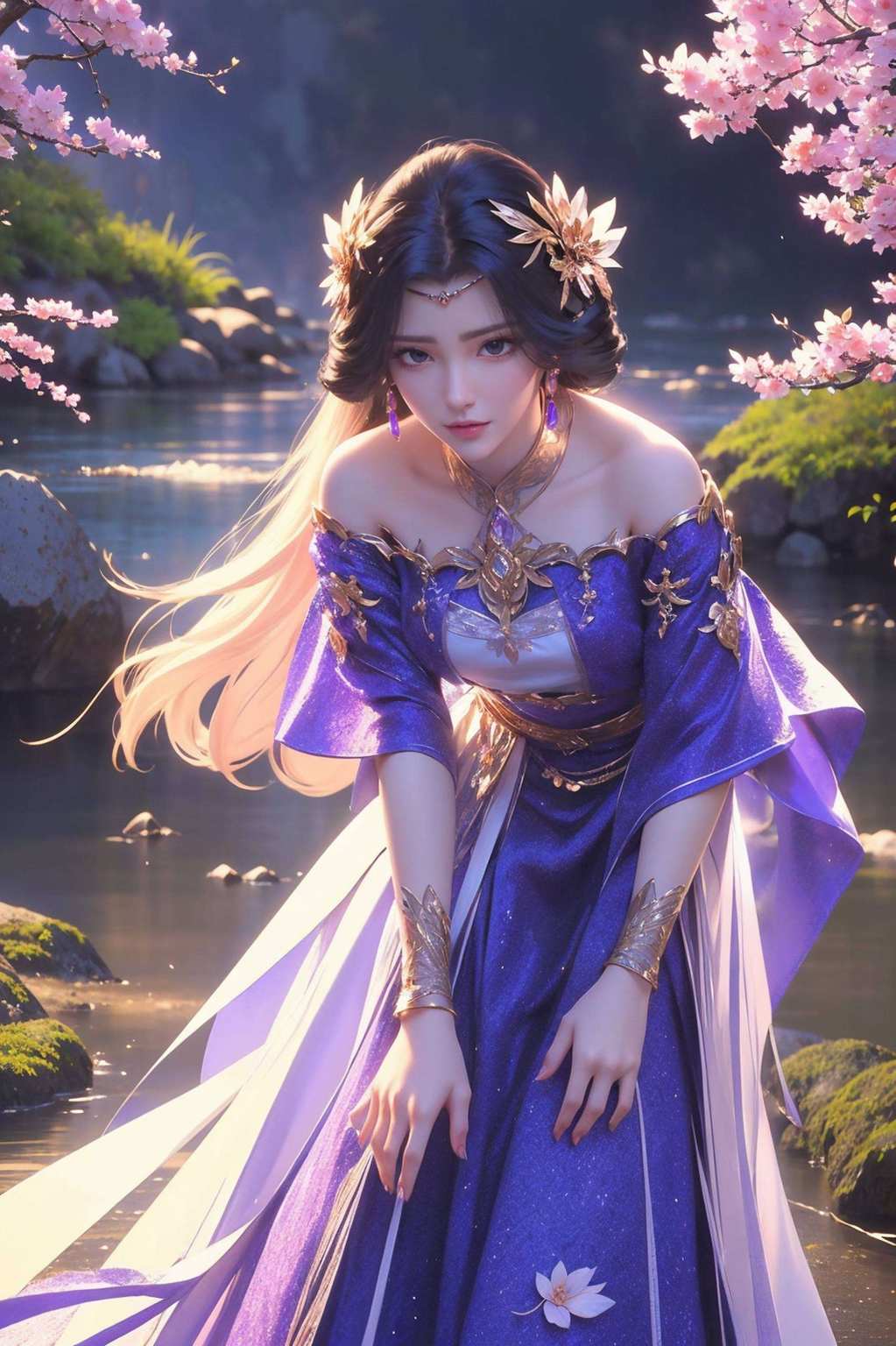 粉色系的她在这个绚丽多彩的壁纸世界里