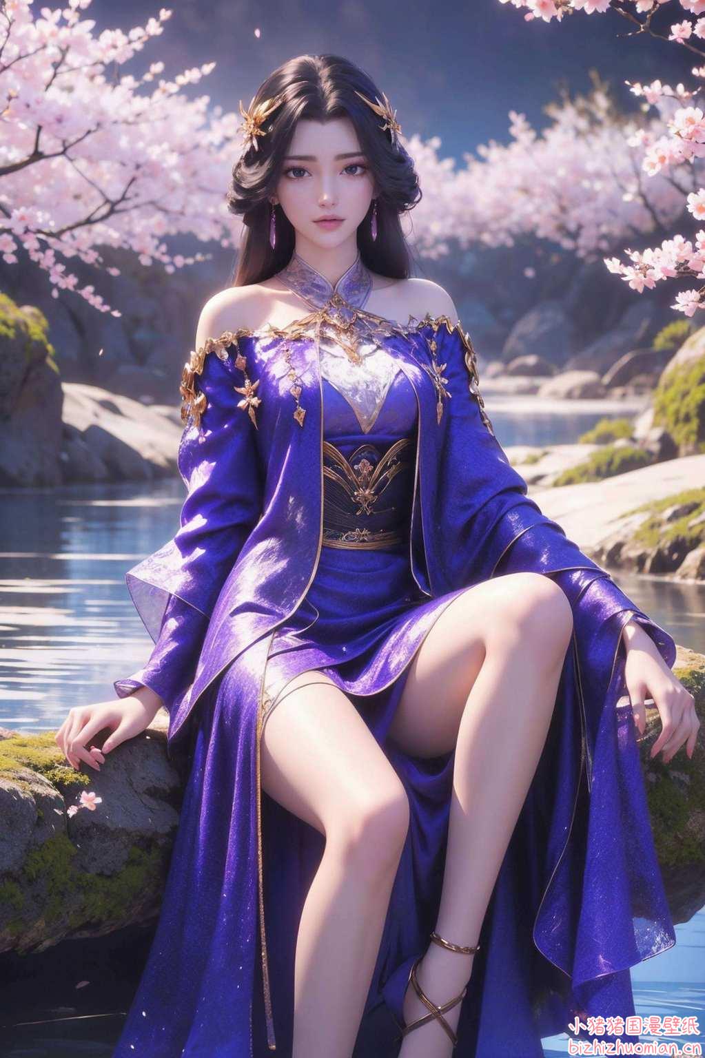 而且她那飘逸的长发和清澈的双眼