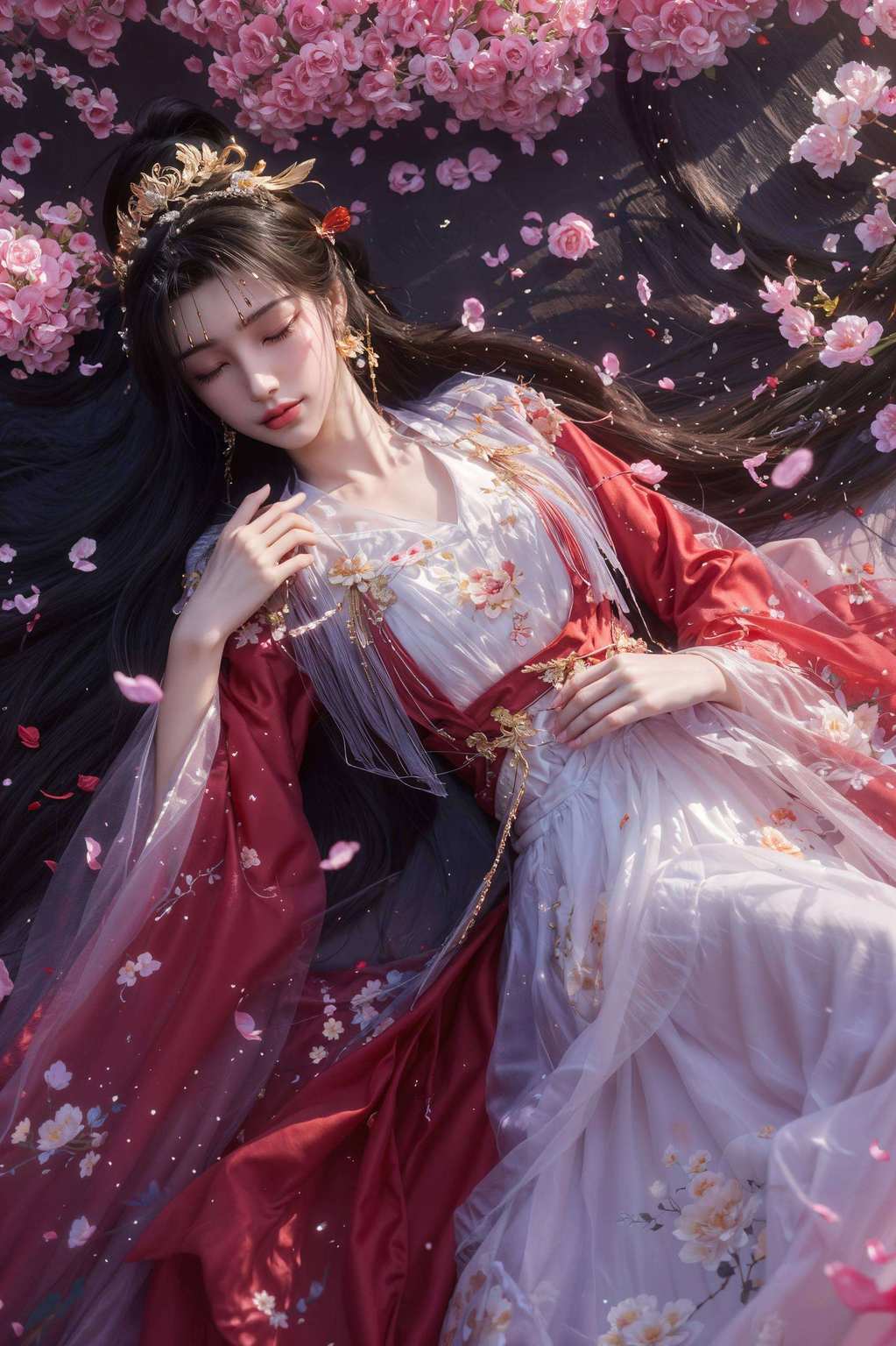 粉色基调李慕婉仙姿妍丽