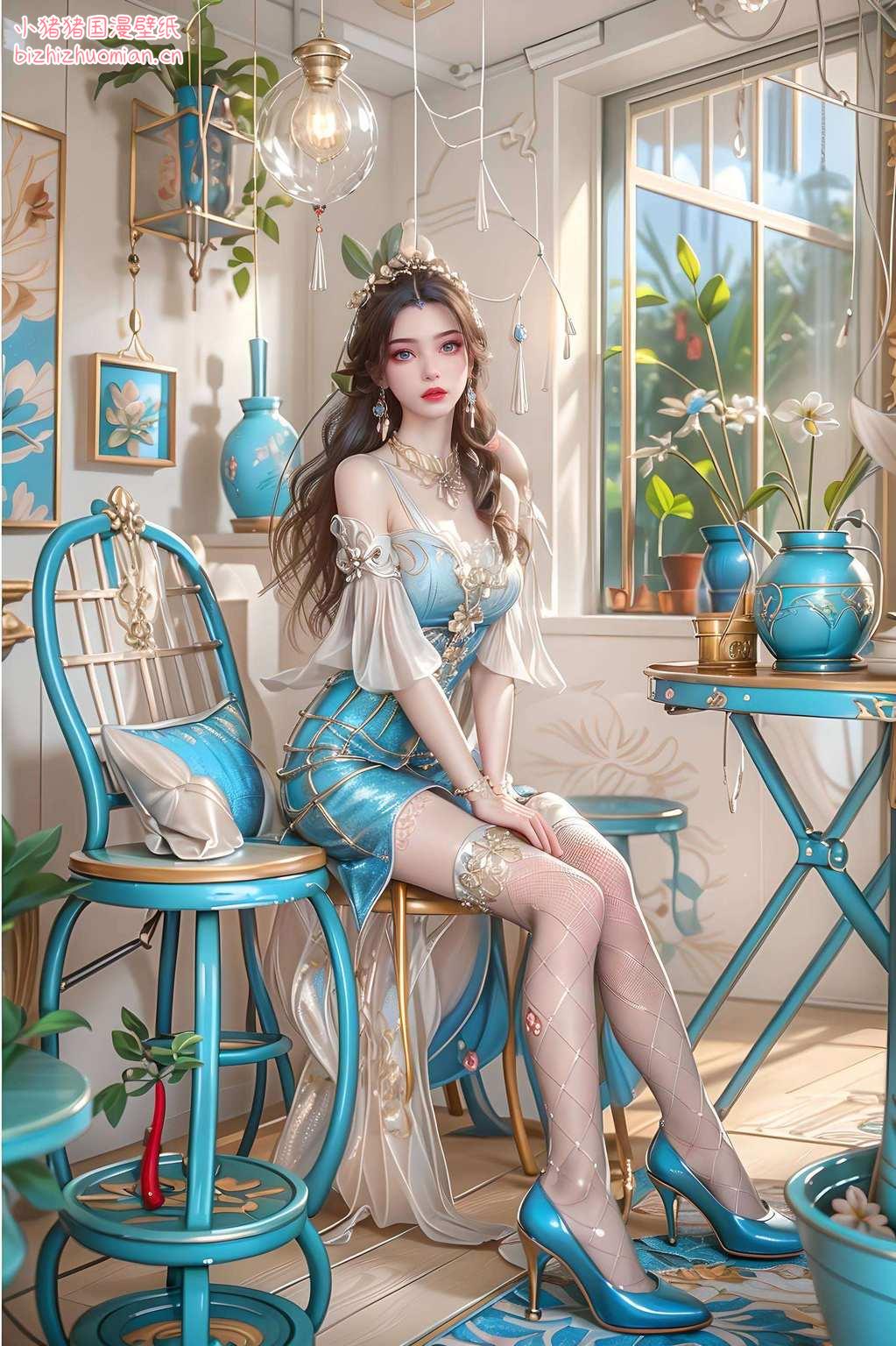是平板壁纸上的精灵仿佛能透过屏幕感受到她那不食人间烟火的气质