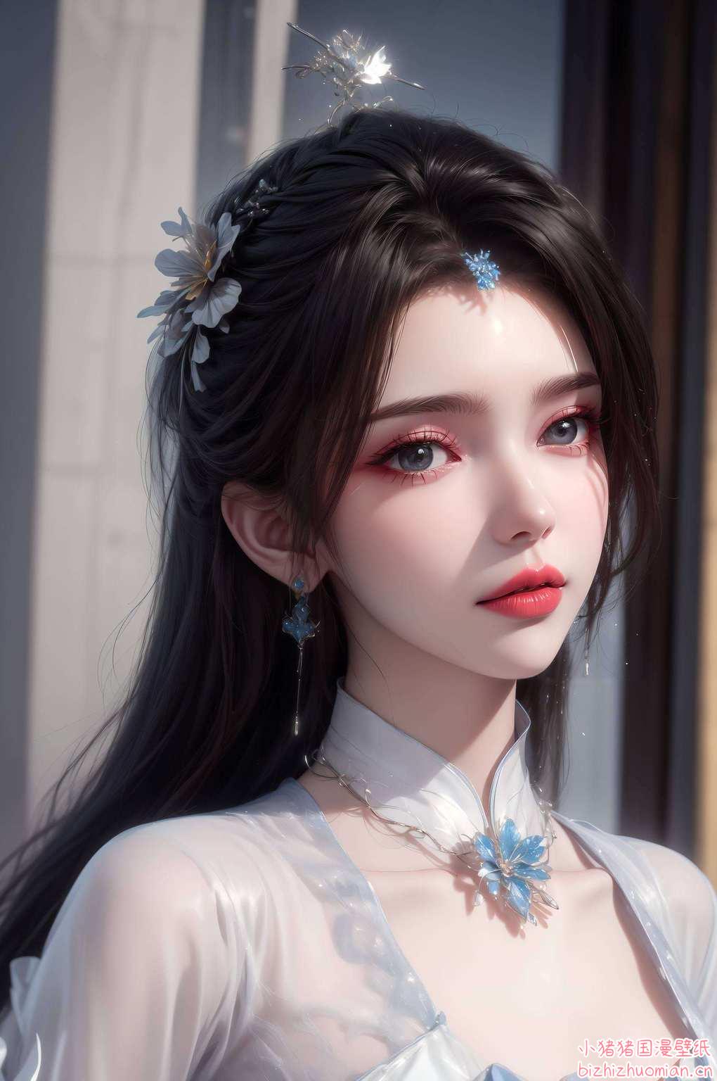 艳冠群芳粉色壁纸映其倩影
