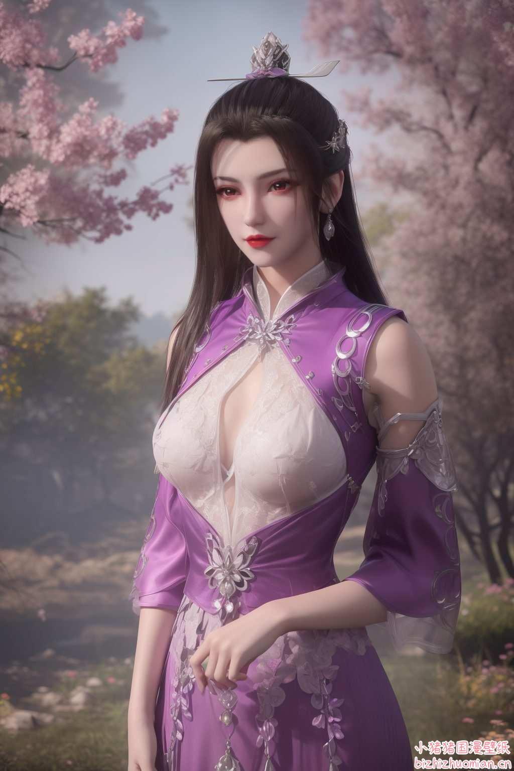 国漫美女翩翩舞,动漫神韵凝粉色仙界玄幻入画图