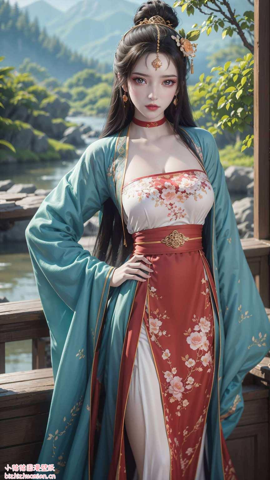映得电脑亦生辉壁上绘国漫美女
