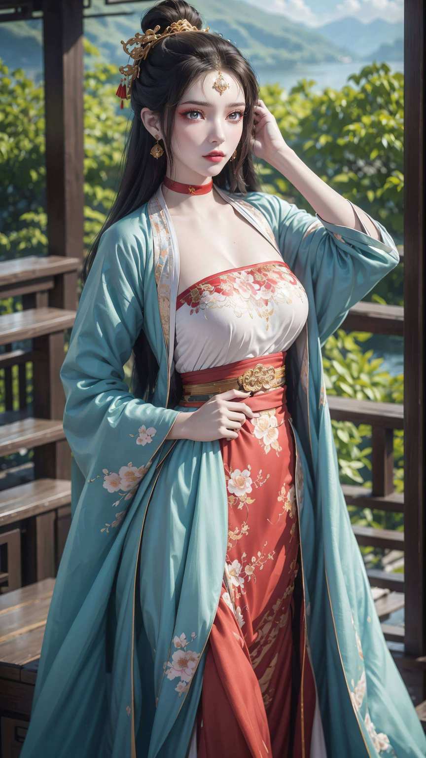 她的每一次轻盈步伐如同从国漫世界走出的仙子