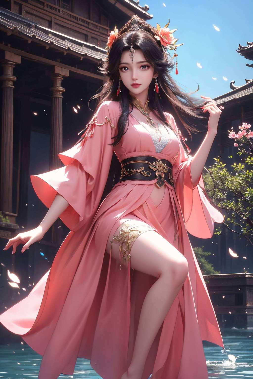 那位翩翩起舞于仙逆世界中的绝世美女她的风采如同粉色的樱花般绚烂
