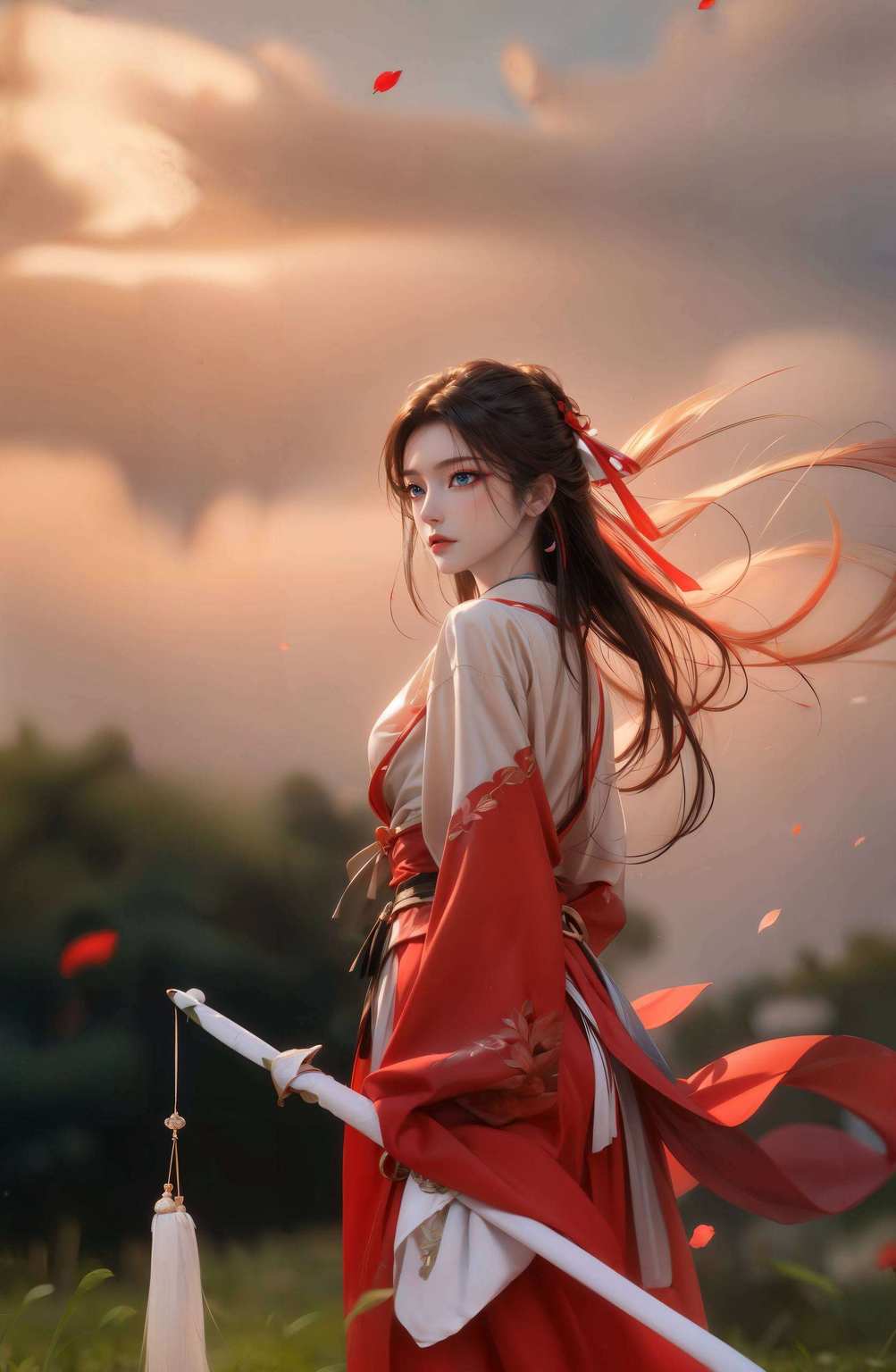 元龙映碧霞,国漫美女绘蔷薇壁纸丽