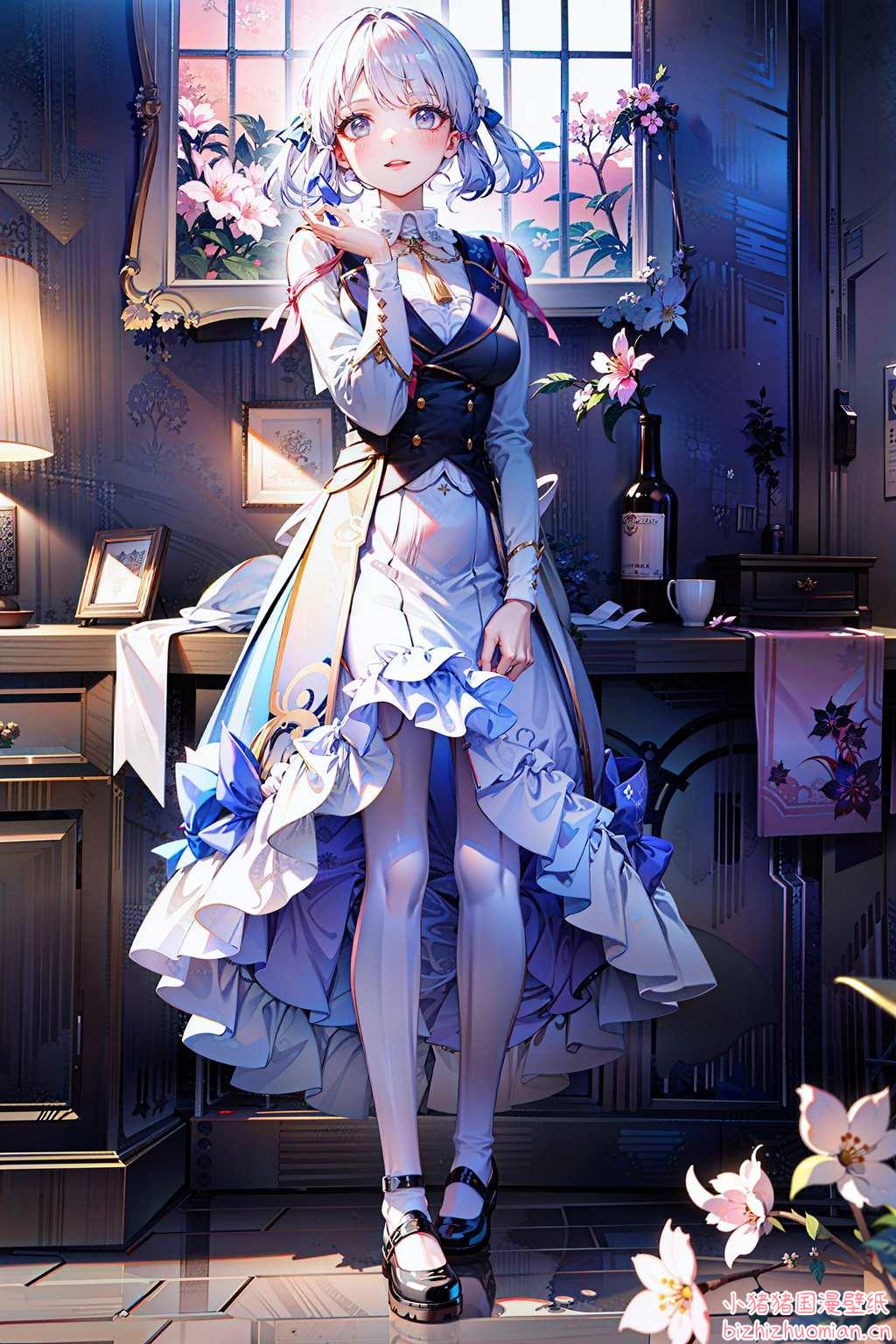 她的倩影如粉色樱花般绚烂都是对美与梦幻的无尽颂歌