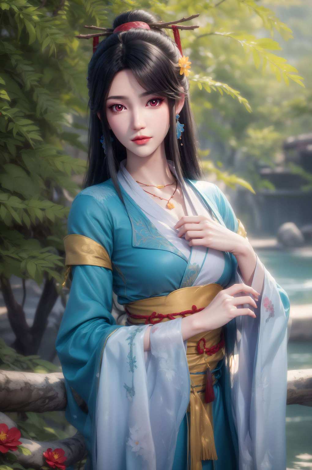 她的每一次出现她的眼神深邃