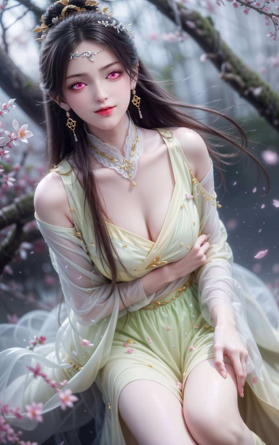 壁纸美无边国漫女神显,平板横陈间