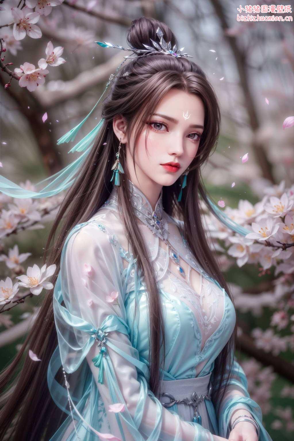 让这位国漫美女的倩影陪伴你的每一天她的灵动眼神、粉色衣袂