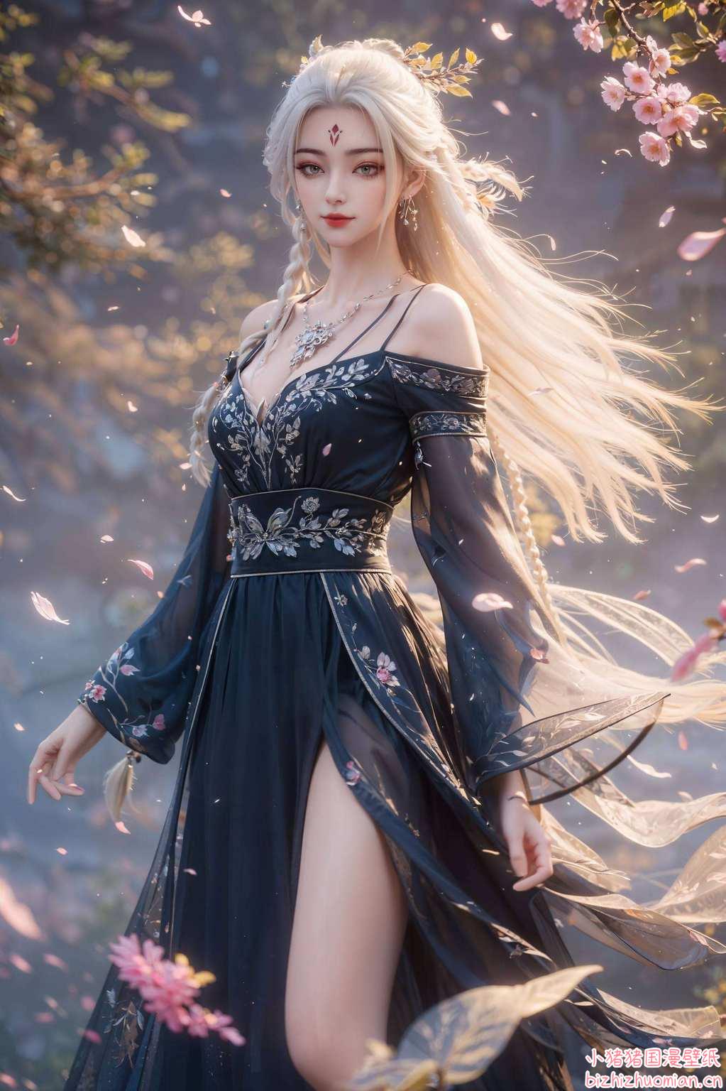 诛仙画卷映仙颜,国漫美女翩翩舞小白壁纸泪沾衫